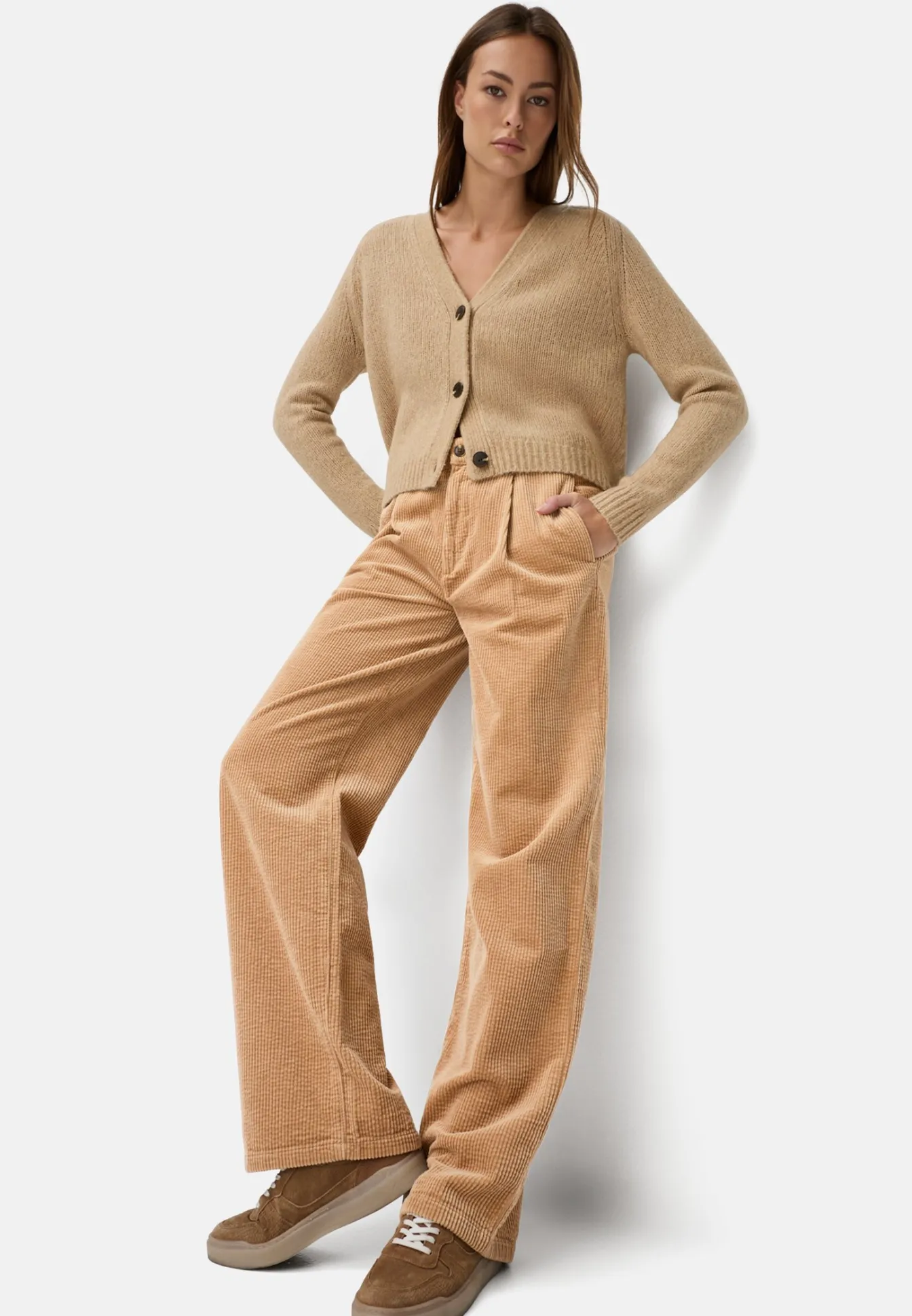 Damen Camel Active Hosen^Relaxed Fit Chino Hose aus Baumwolle