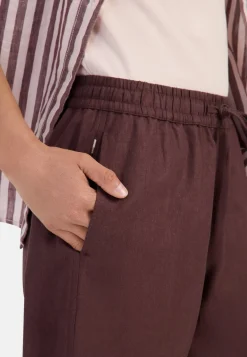 Damen Camel Active Hosen^Relaxed Fit Hose aus einem Leinenmix