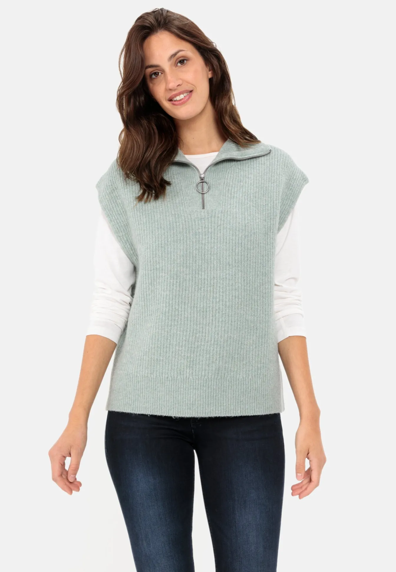 Damen Camel Active Pullover & Cardigans^Ärmelloser Troyer aus recyceltem Material
