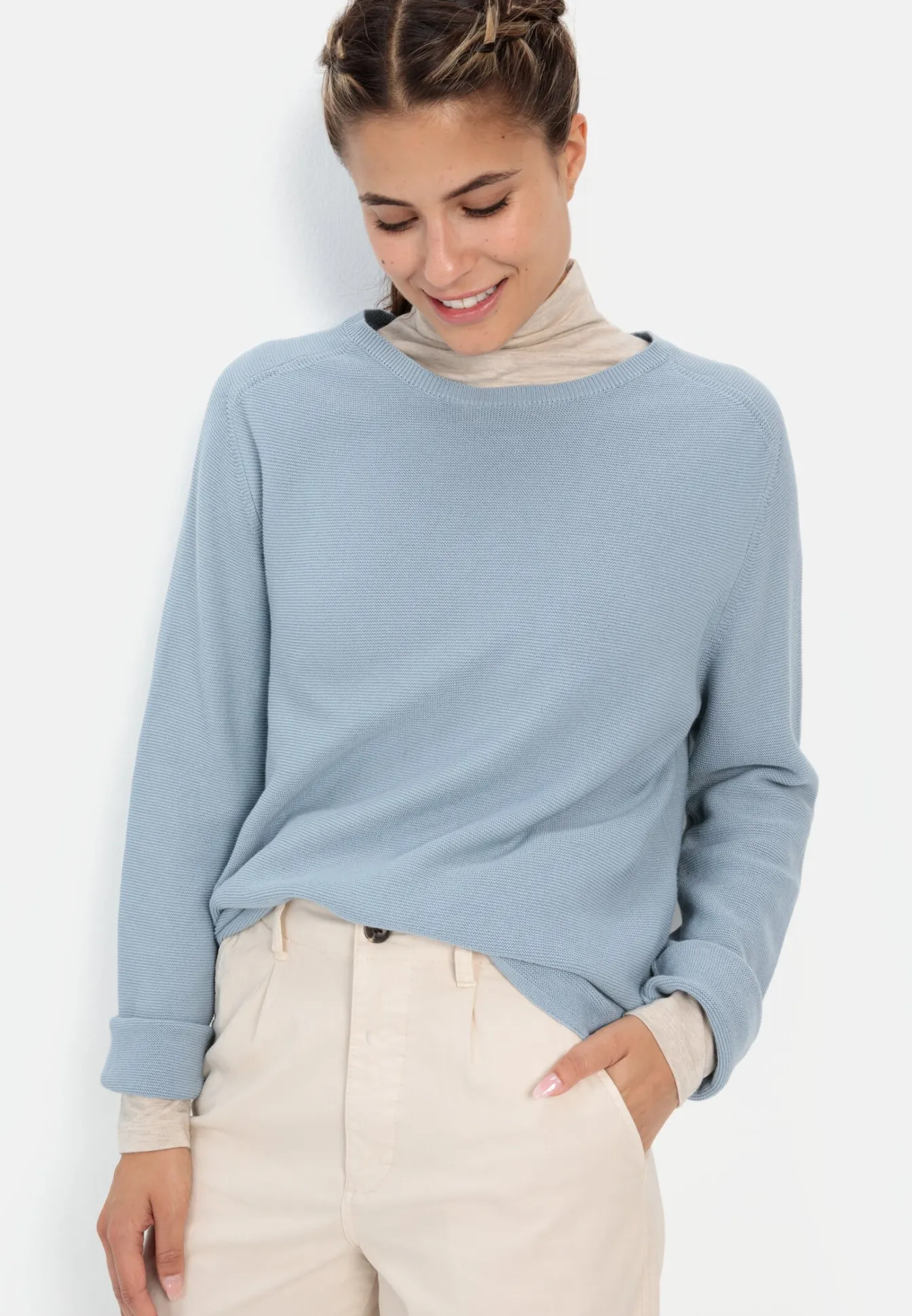 Damen Camel Active Sweatshirts & Hoodies^Rundhals Sweatshirt aus reiner Baumwolle