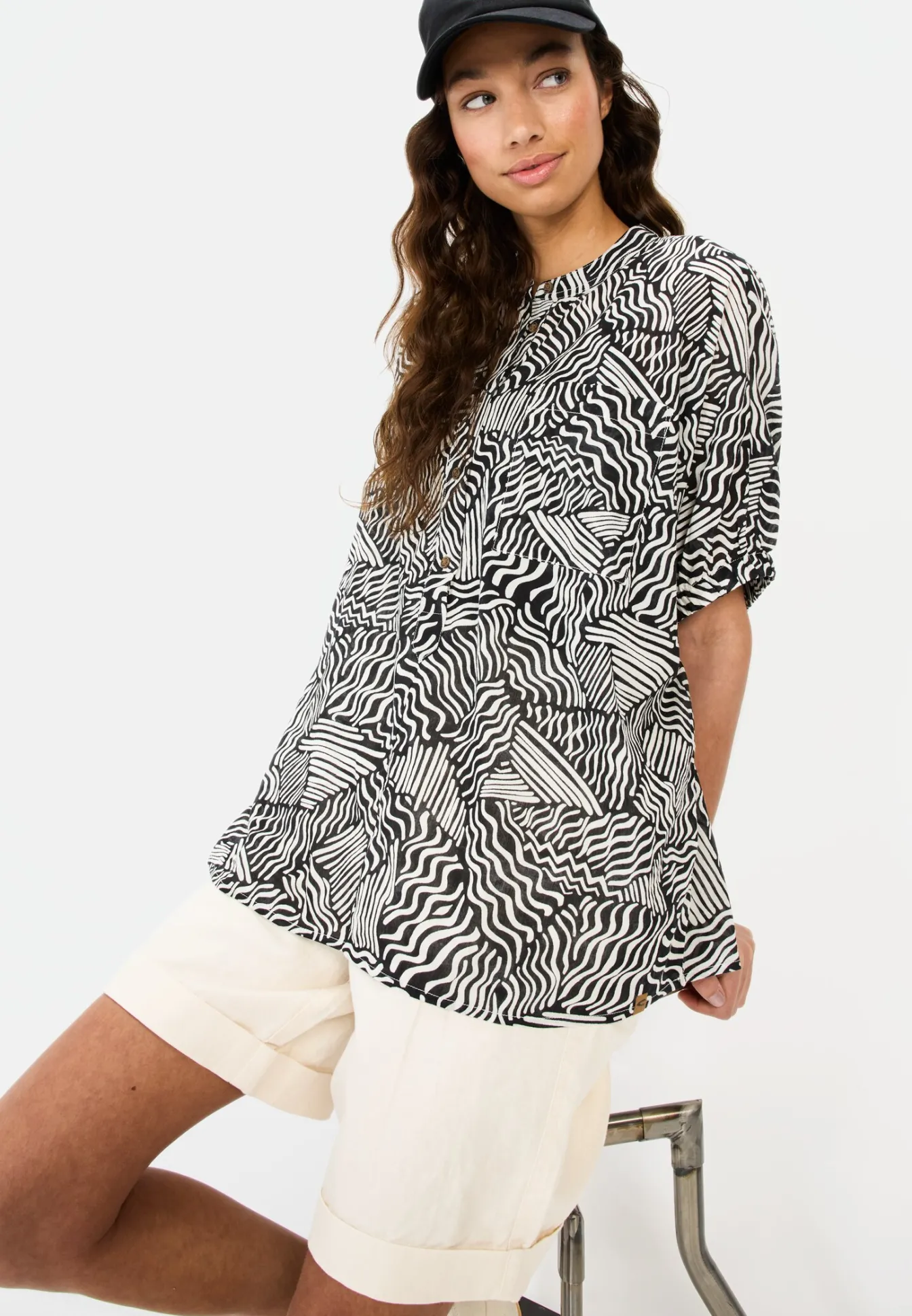 Damen Camel Active Blusen^Schlupfbluse mit Allover Print