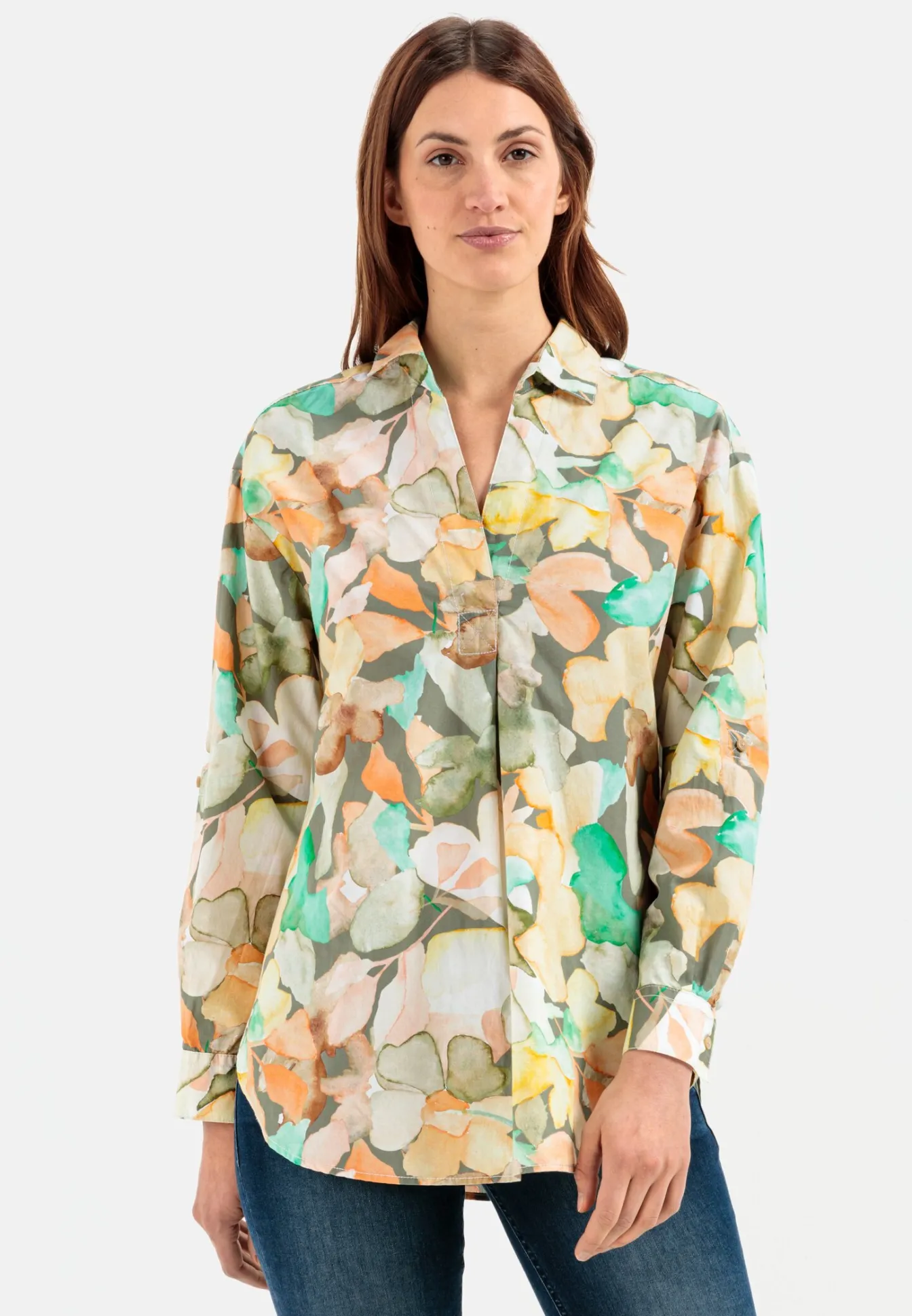 Damen Camel Active Blusen^Schlupfbluse mit Allover Print