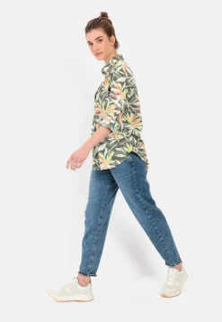 Damen Camel Active Blusen^Schlupfbluse mit Allover-Print