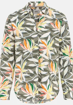 Damen Camel Active Blusen^Schlupfbluse mit Allover-Print
