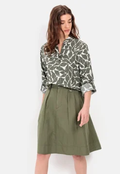 Damen Camel Active Blusen^Schlupfbluse mit floralem Allover-Print