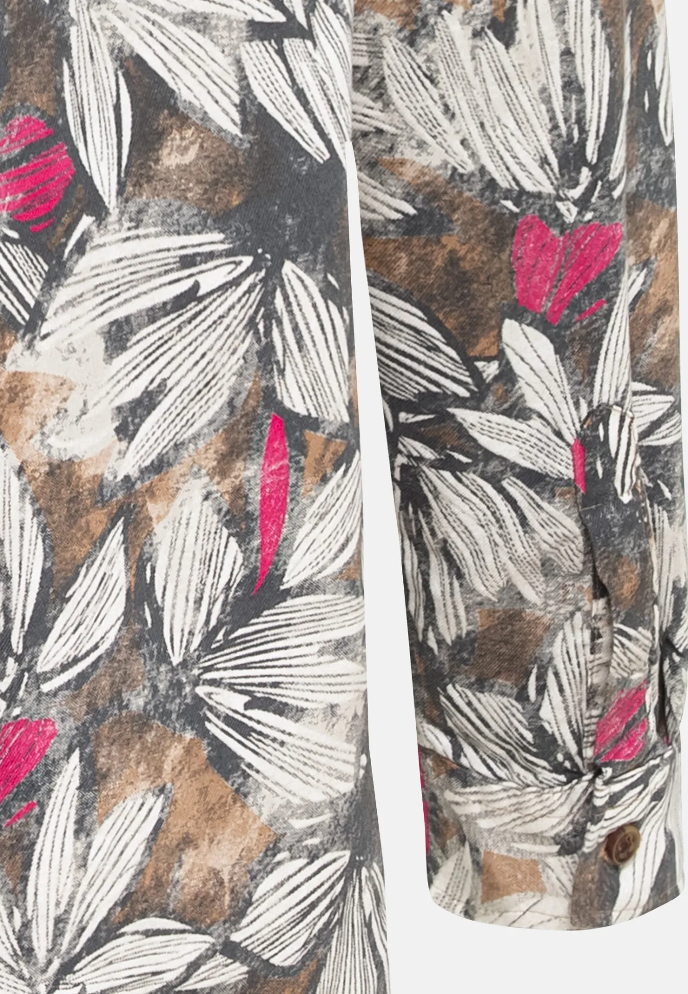 Damen Camel Active Blusen^Schlupfbluse mit floralen Allover-Print