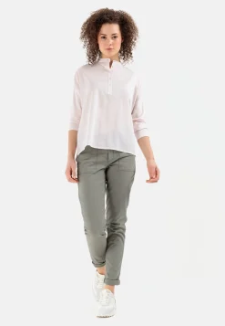 Damen Camel Active Blusen^Schlupfbluse mit Jerseyeinsatz