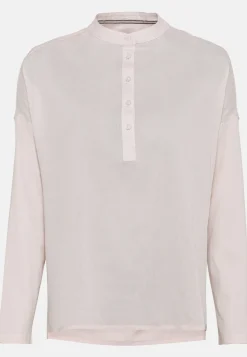 Damen Camel Active Blusen^Schlupfbluse mit Jerseyeinsatz