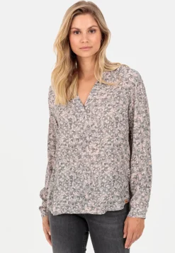 Damen Camel Active Blusen^Schlupfbluse mit Stehkragen