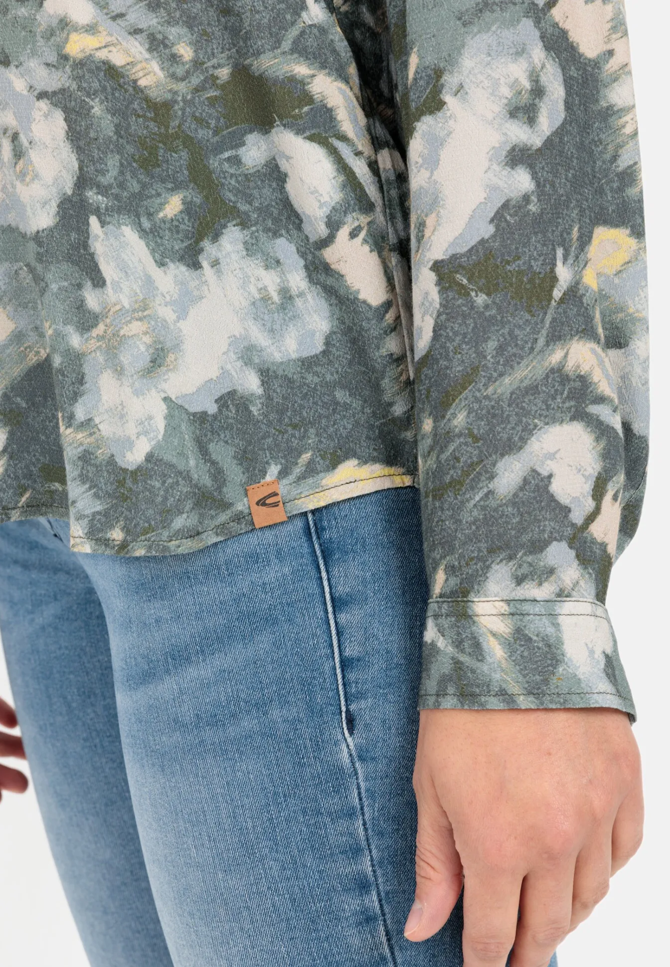 Damen Camel Active Blusen^Schlupfbluse mit Stehkragen