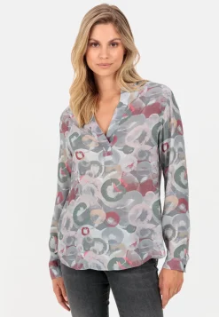 Damen Camel Active Blusen^Schlupfbluse mit Stehkragen