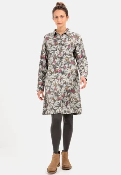 Damen Camel Active Kleider^Schlupfkleid mit floralem Allover-Print