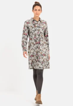 Damen Camel Active Kleider^Schlupfkleid mit floralem Allover-Print