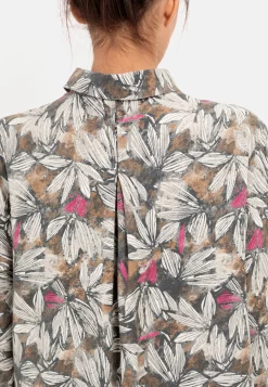 Damen Camel Active Kleider^Schlupfkleid mit floralem Allover-Print