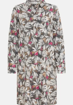 Damen Camel Active Kleider^Schlupfkleid mit floralem Allover-Print