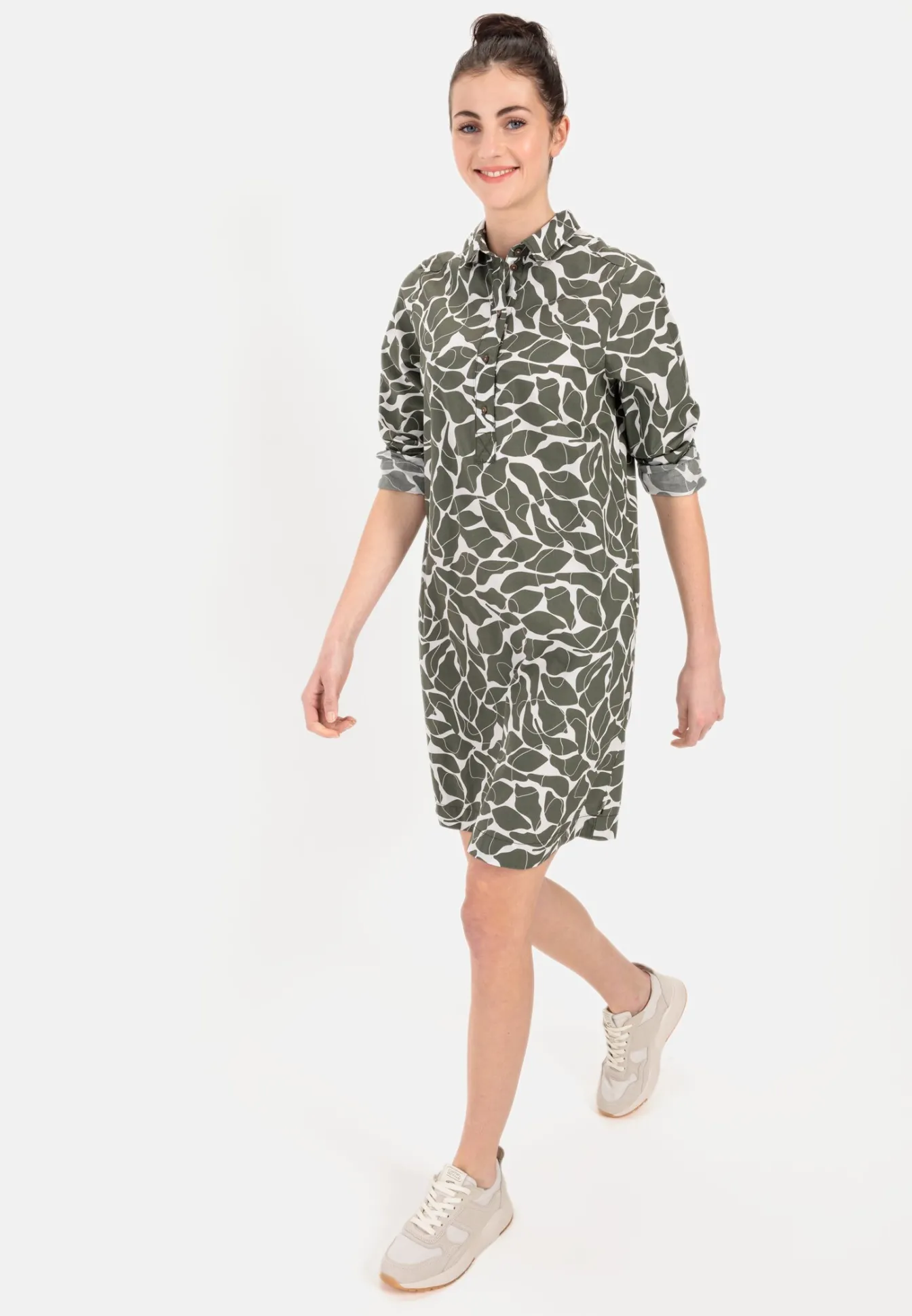 Damen Camel Active Kleider^Schlupfkleid mit langen Ärmeln