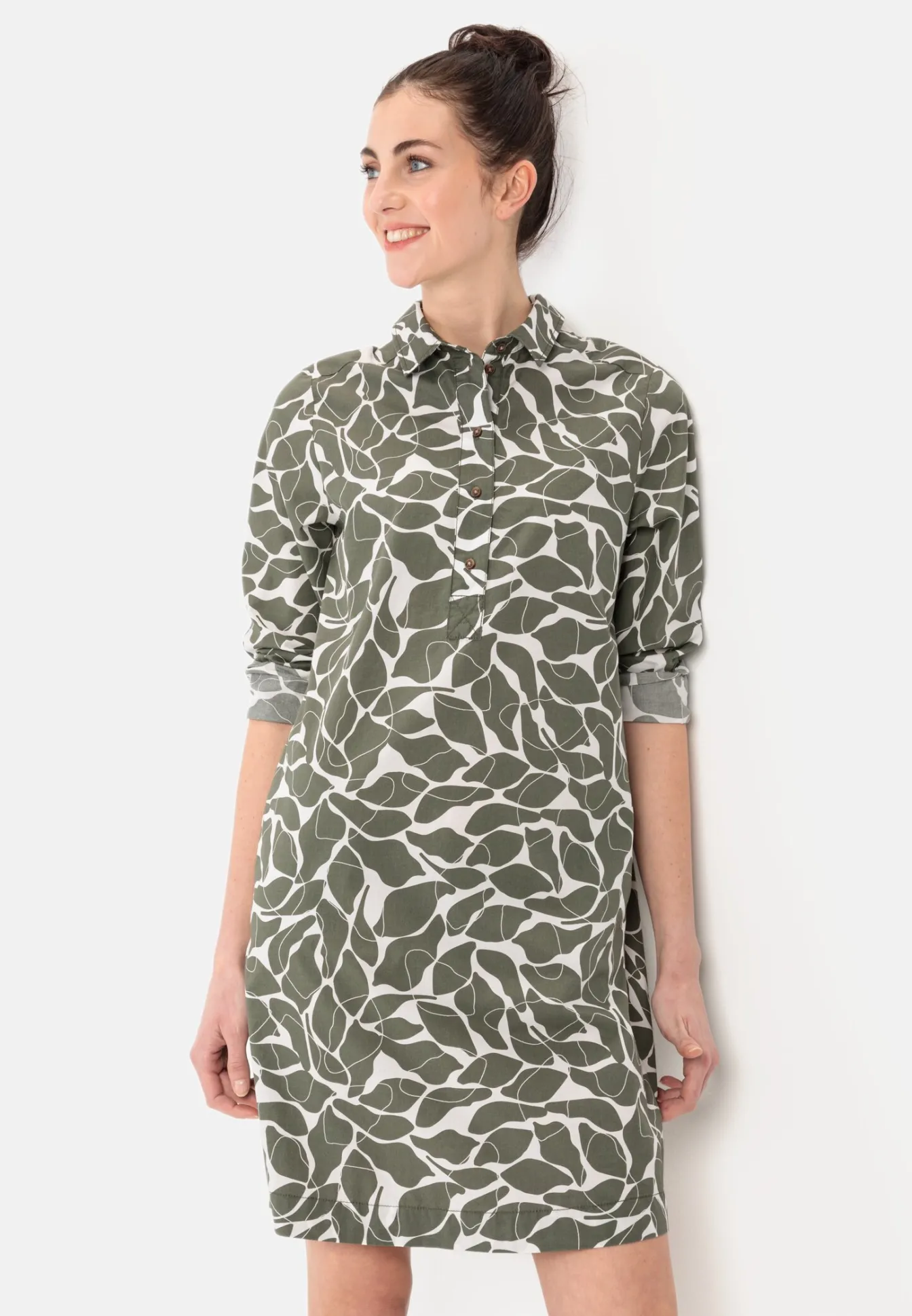 Damen Camel Active Kleider^Schlupfkleid mit langen Ärmeln