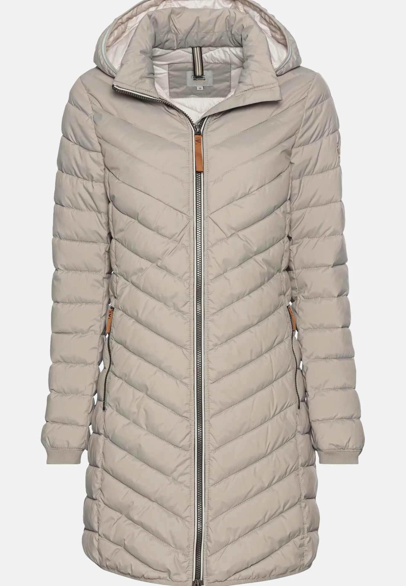 Damen Camel Active Jacken & Westen^Steppmantel mit Fischgrat-Muster