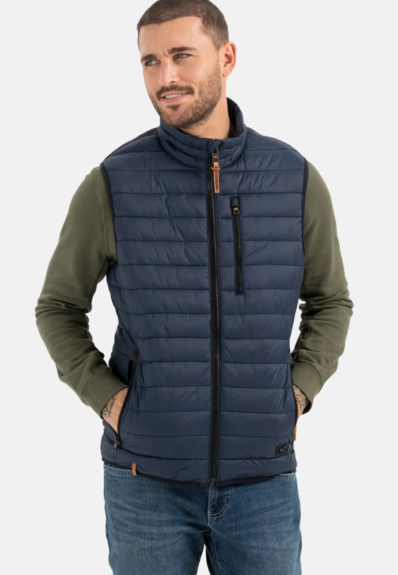 Herren Camel Active Jacken & Westen^Steppweste mit horizontaler Steppung aus recyceltem Polyester