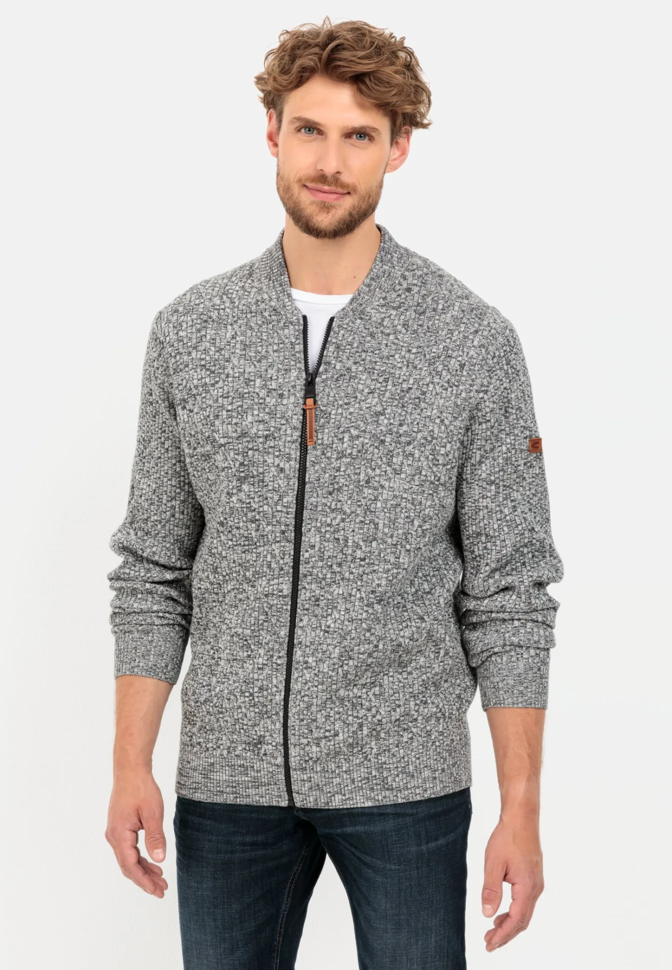 Herren Camel Active Pullover & Cardigan^Strickjacke aus einem soften Baumwollmix