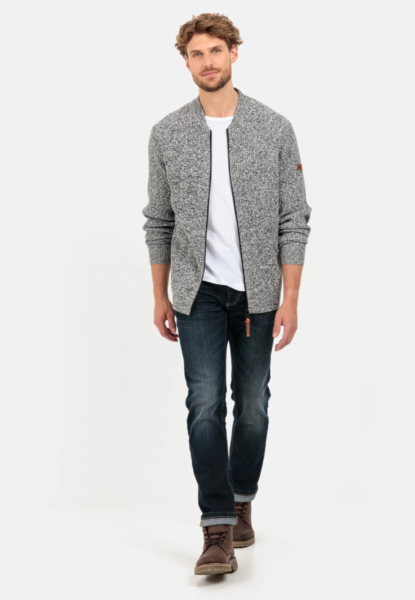 Herren Camel Active Pullover & Cardigan^Strickjacke aus einem soften Baumwollmix