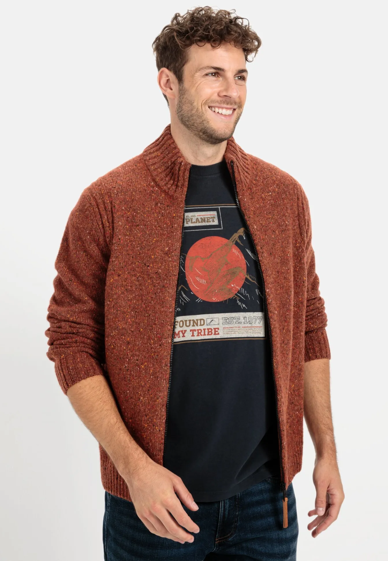 Herren Camel Active Pullover & Cardigan^Strickjacke aus nachhaltiger Merinowolle