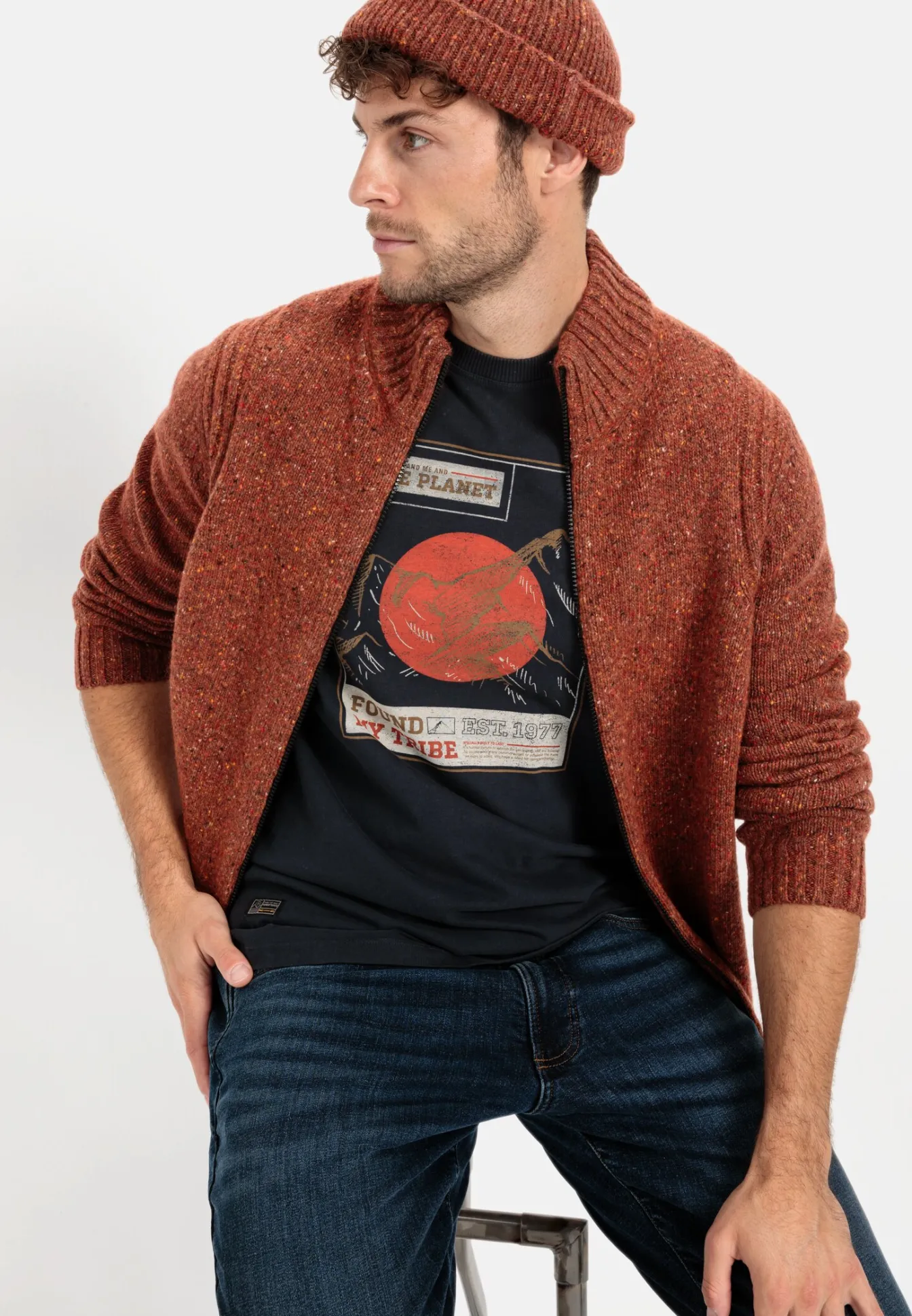 Herren Camel Active Pullover & Cardigan^Strickjacke aus nachhaltiger Merinowolle