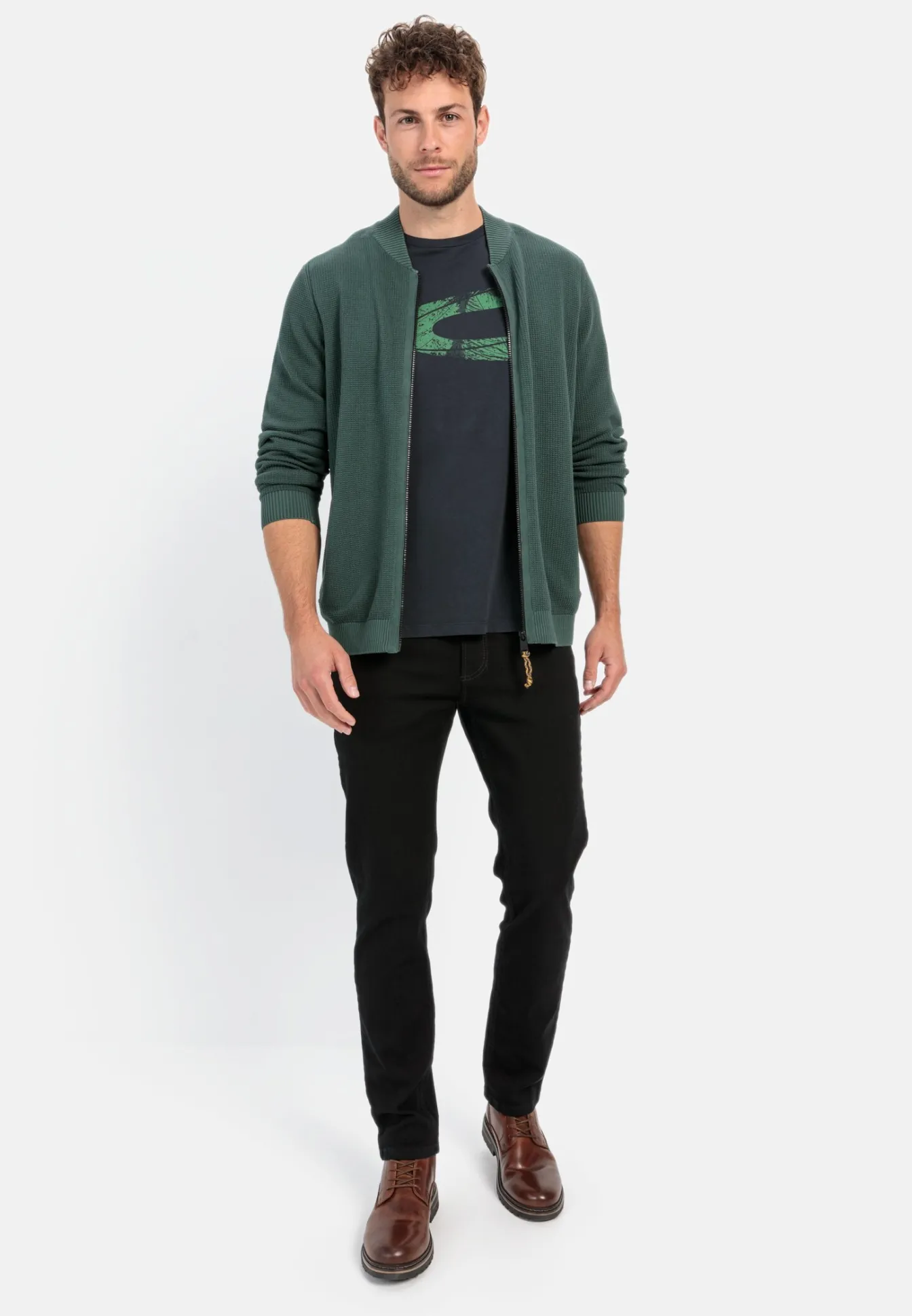 Herren Camel Active Pullover & Cardigan^Strickjacke aus zertifiziertem organic Cotton