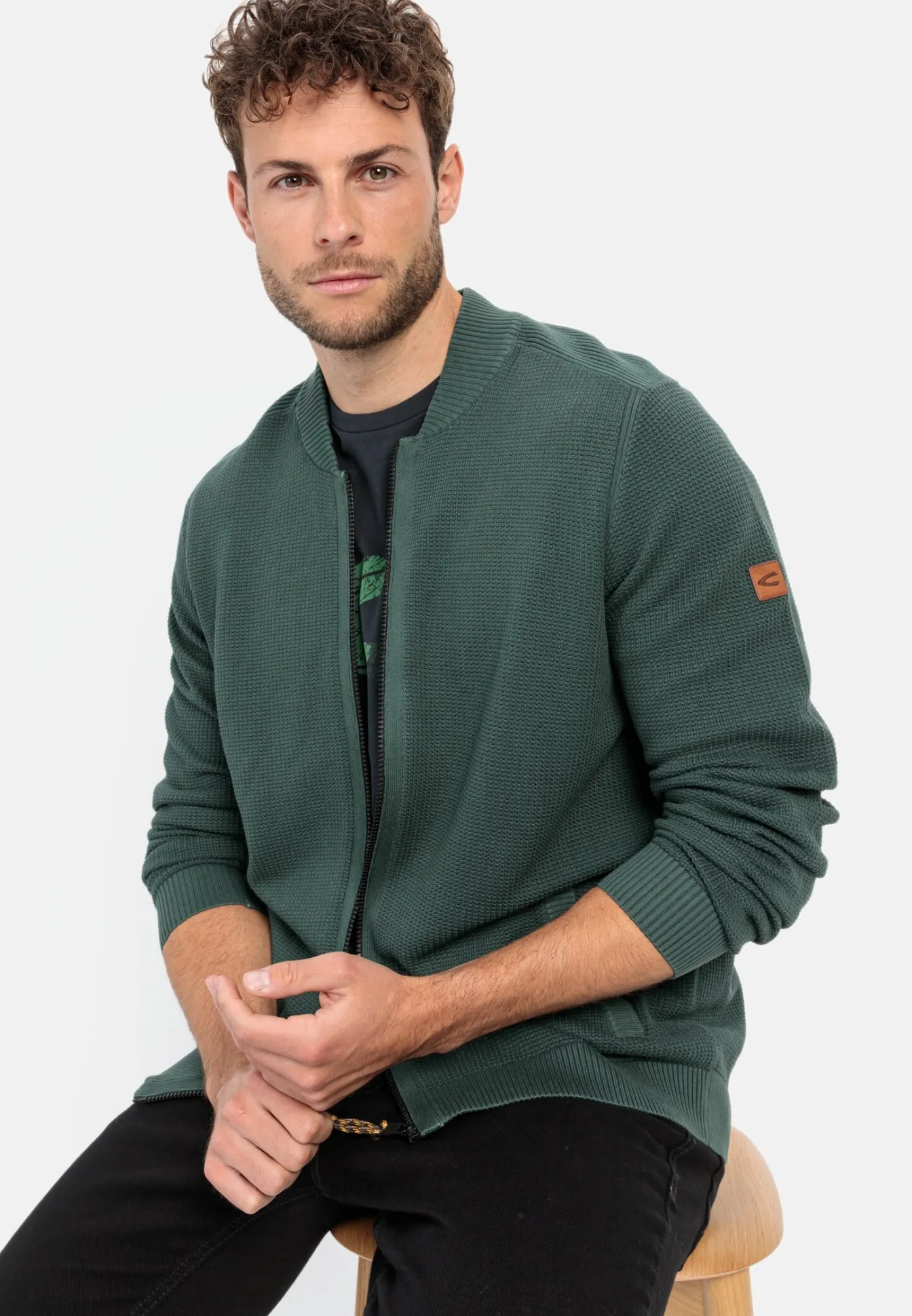 Herren Camel Active Pullover & Cardigan^Strickjacke aus zertifiziertem organic Cotton