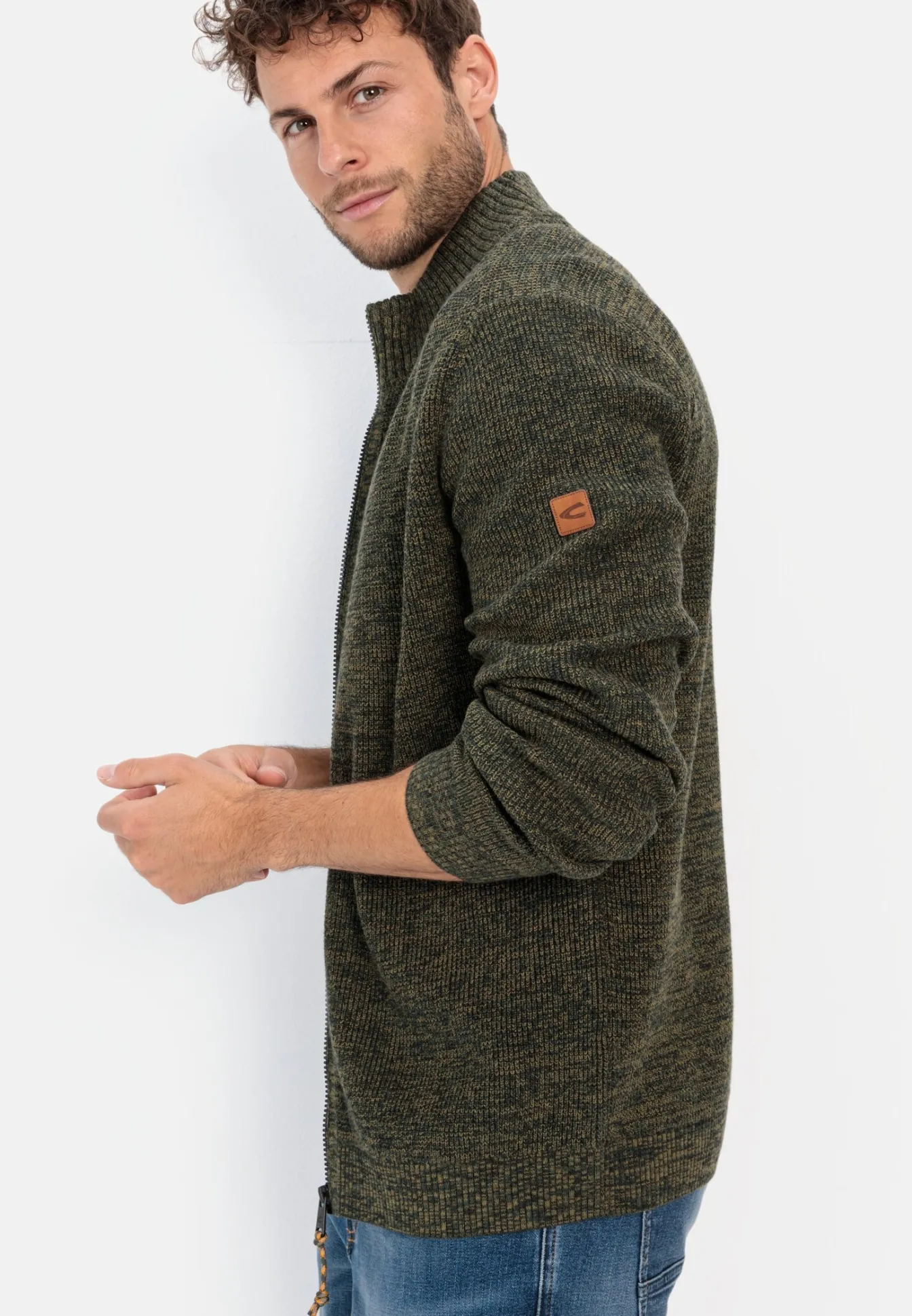 Herren Camel Active Pullover & Cardigan^Strickjacke mit Reißverschluss