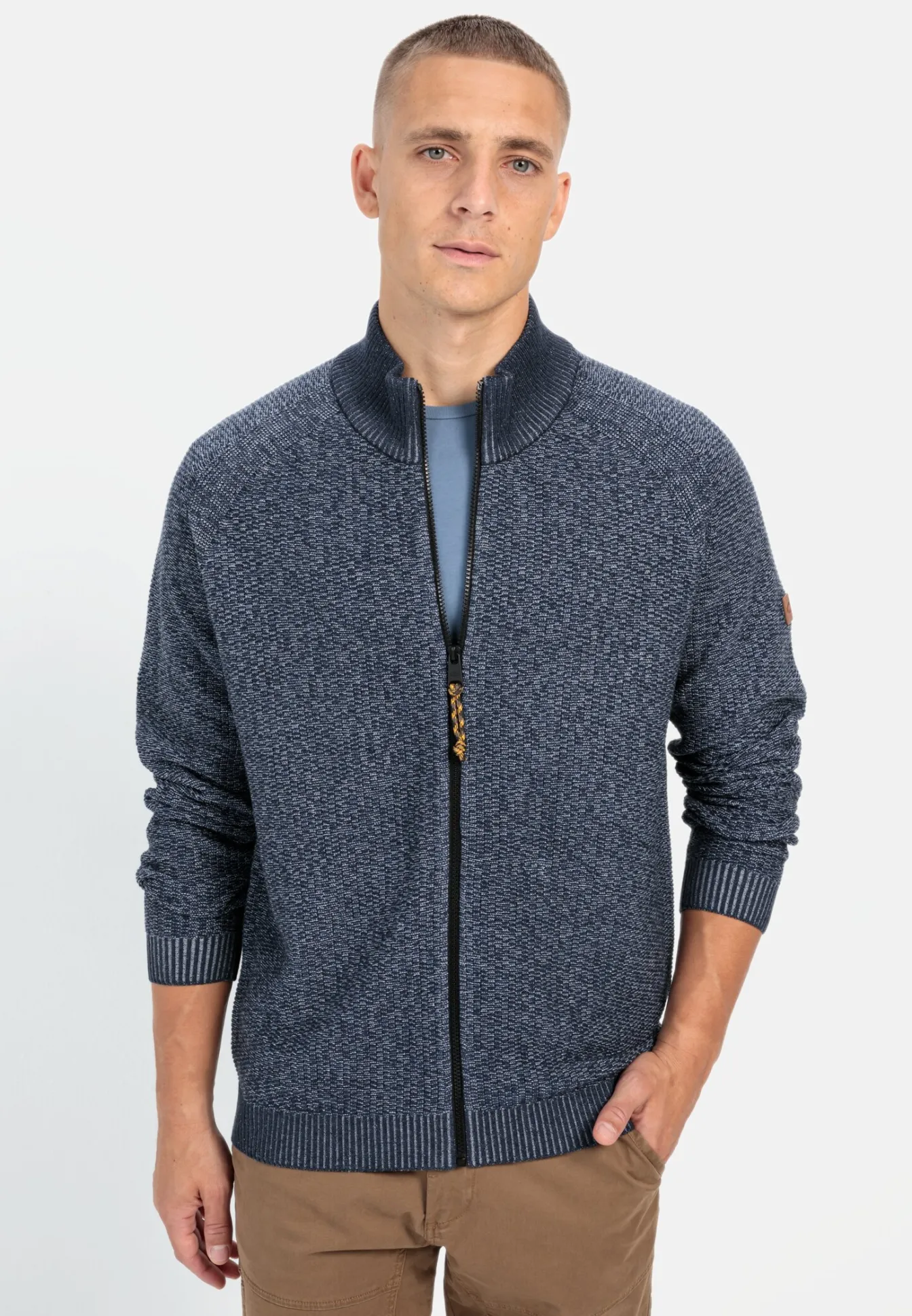 Herren Camel Active Pullover & Cardigan^Strickjacke mit Reißverschluss