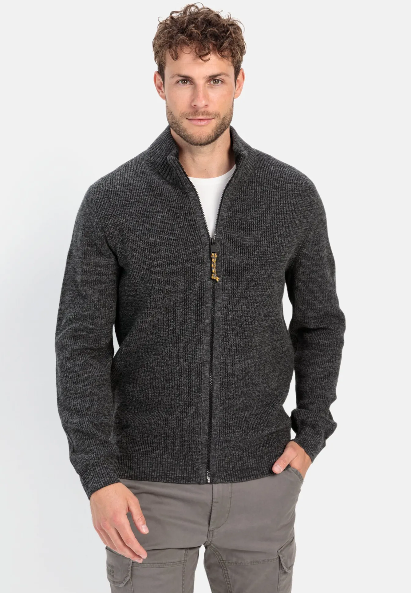 Herren Camel Active Pullover & Cardigan^Strickjacke mit Reißverschluss