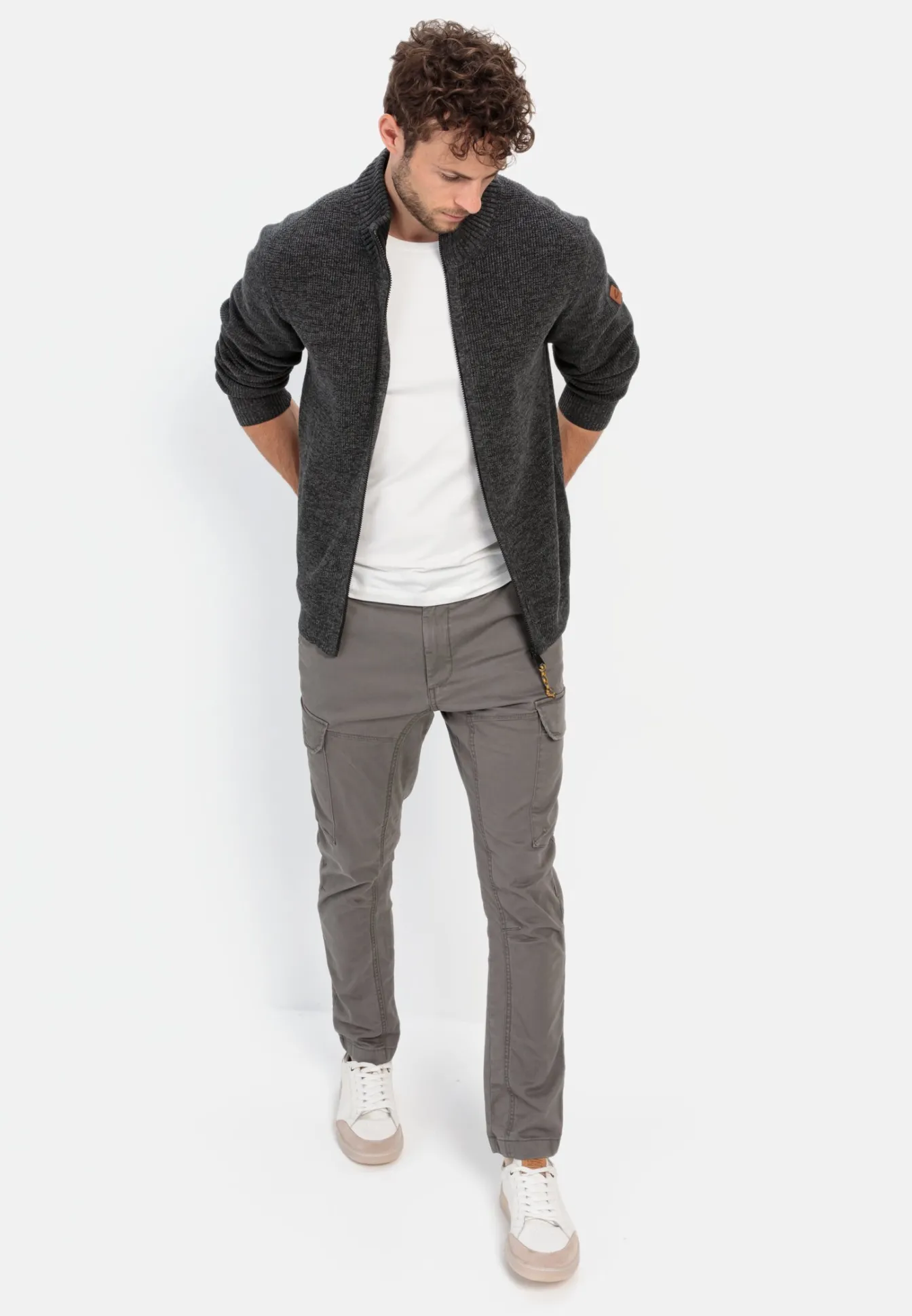 Herren Camel Active Pullover & Cardigan^Strickjacke mit Reißverschluss