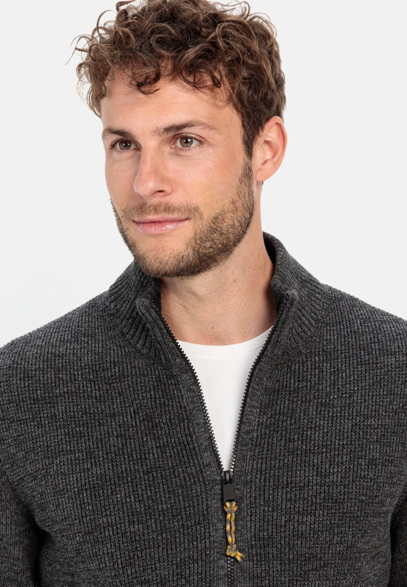 Herren Camel Active Pullover & Cardigan^Strickjacke mit Reißverschluss