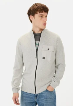 Herren Camel Active Pullover & Cardigan^Strickjacke mit Stehkragen