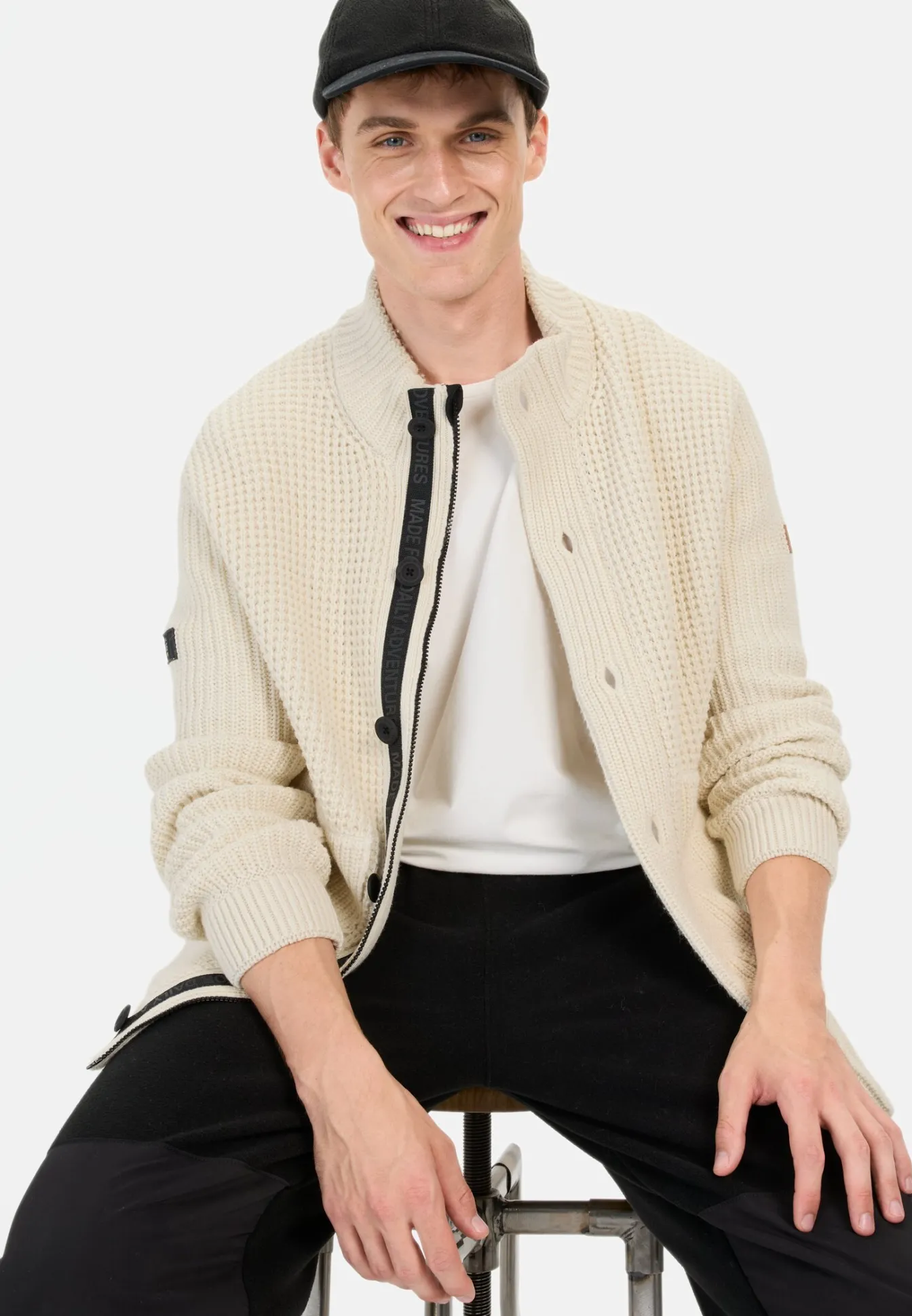Herren Camel Active Pullover & Cardigan^Strickjacke mit verstecktem Reißverschluss