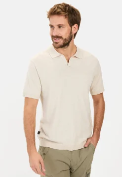 Herren Camel Active T-Shirts & Polos^Strick-Poloshirt aus Baumwoll-Leinen-Mix