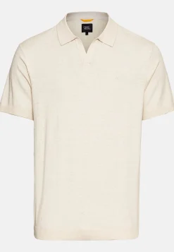 Herren Camel Active T-Shirts & Polos^Strick-Poloshirt aus Baumwoll-Leinen-Mix