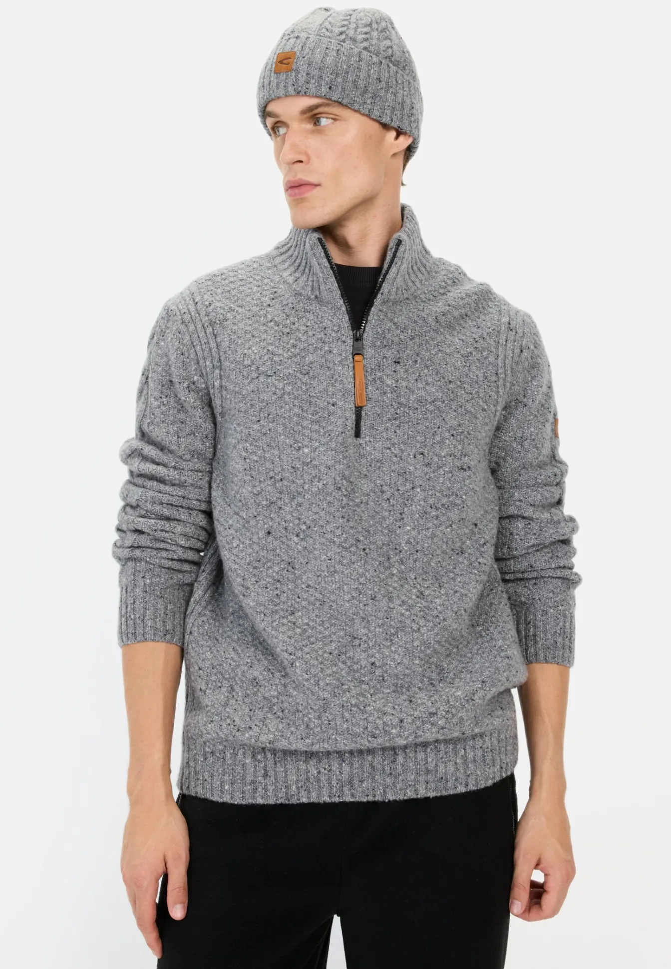 Herren Camel Active Pullover & Cardigan^Strickpullover mit Troyer-Kragen