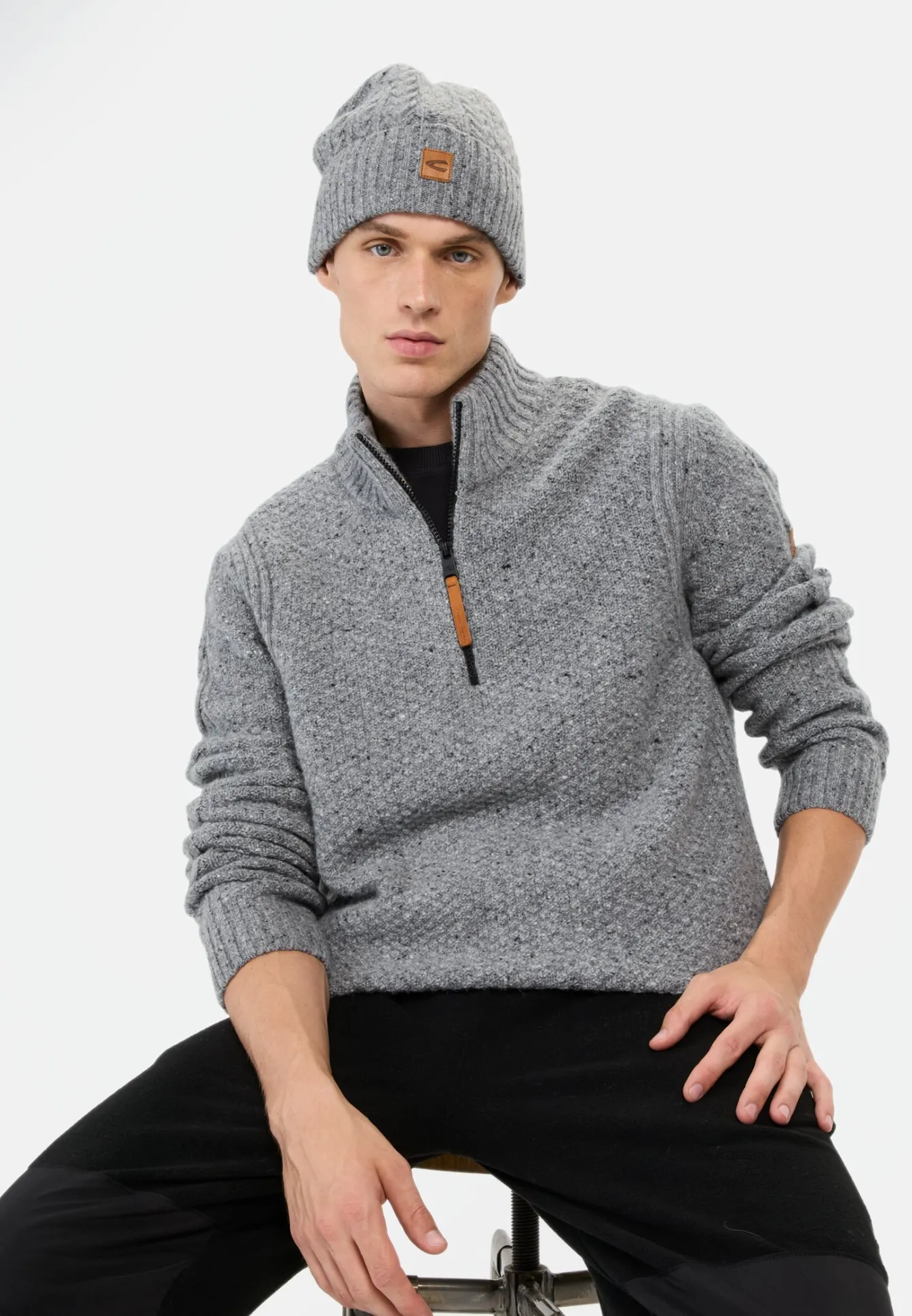 Herren Camel Active Pullover & Cardigan^Strickpullover mit Troyer-Kragen