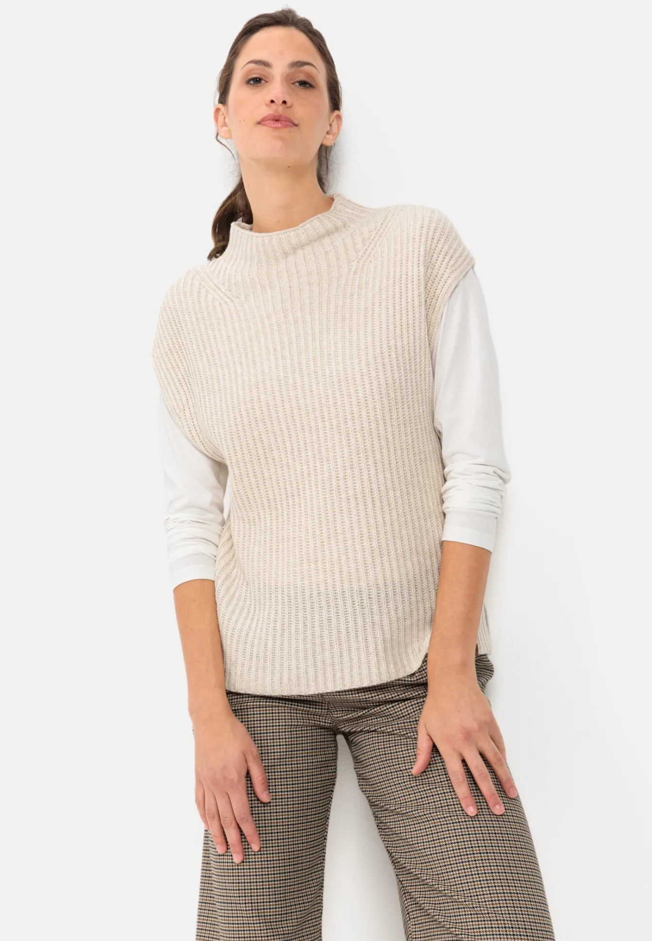 Damen Camel Active Pullover & Cardigans^Strick-Pullunder mit Turtleneck