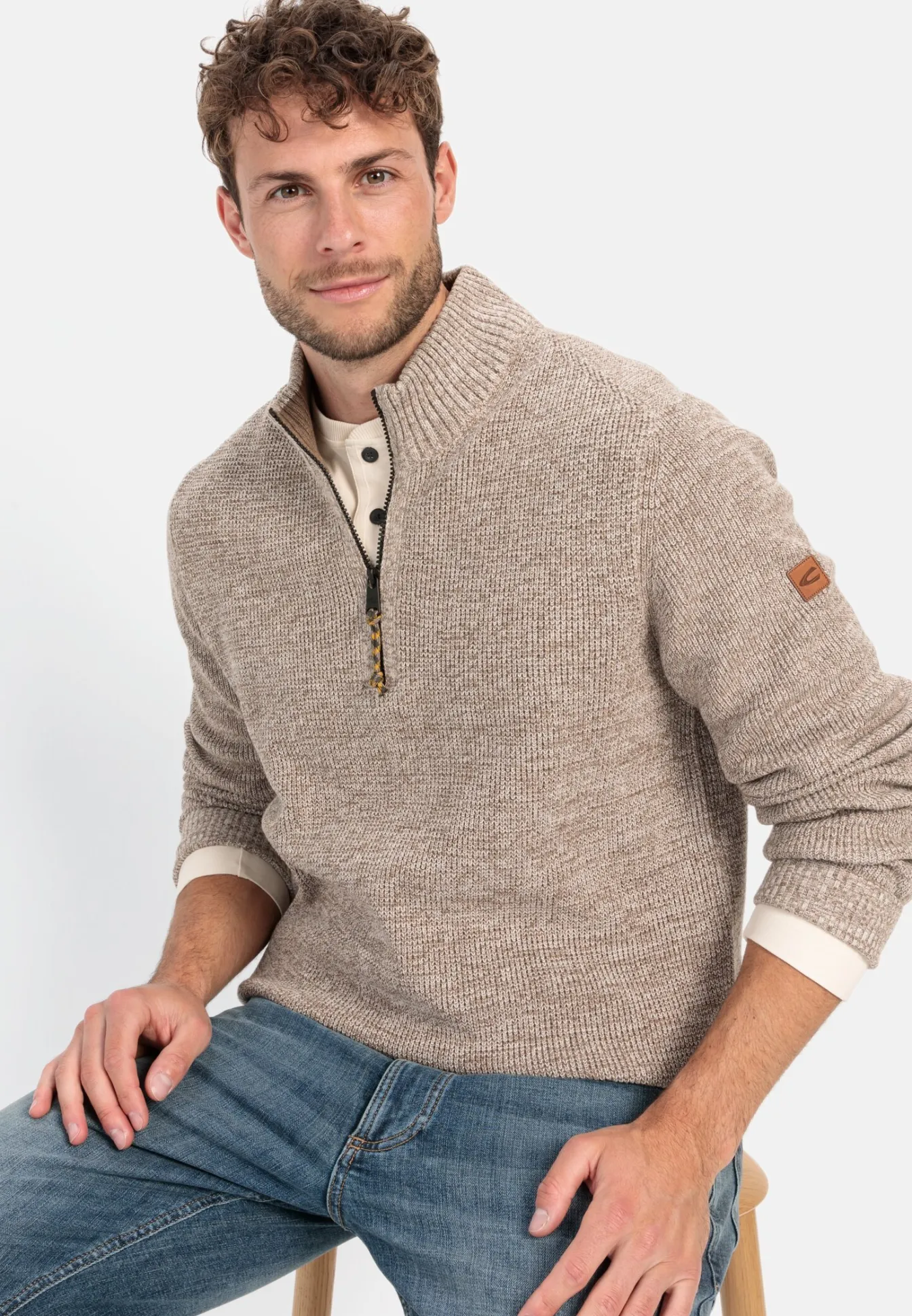 Herren Camel Active Pullover & Cardigan^Stricktroyer aus Baumwollmix