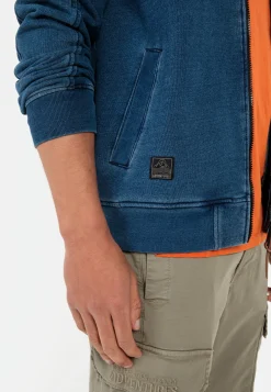 Herren Camel Active Sweatshirts & Hoodies^Sweatjacke in Denim-Optik