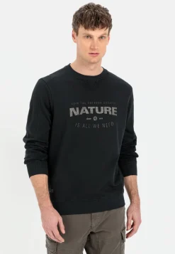 Herren Camel Active Sweatshirts & Hoodies^Sweatshirt mit Print aus reiner Baumwolle