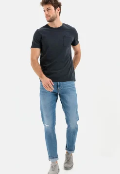 Herren Camel Active Jeans^Tapered Fit Destroyed Jeans mit Smartphone Tasche