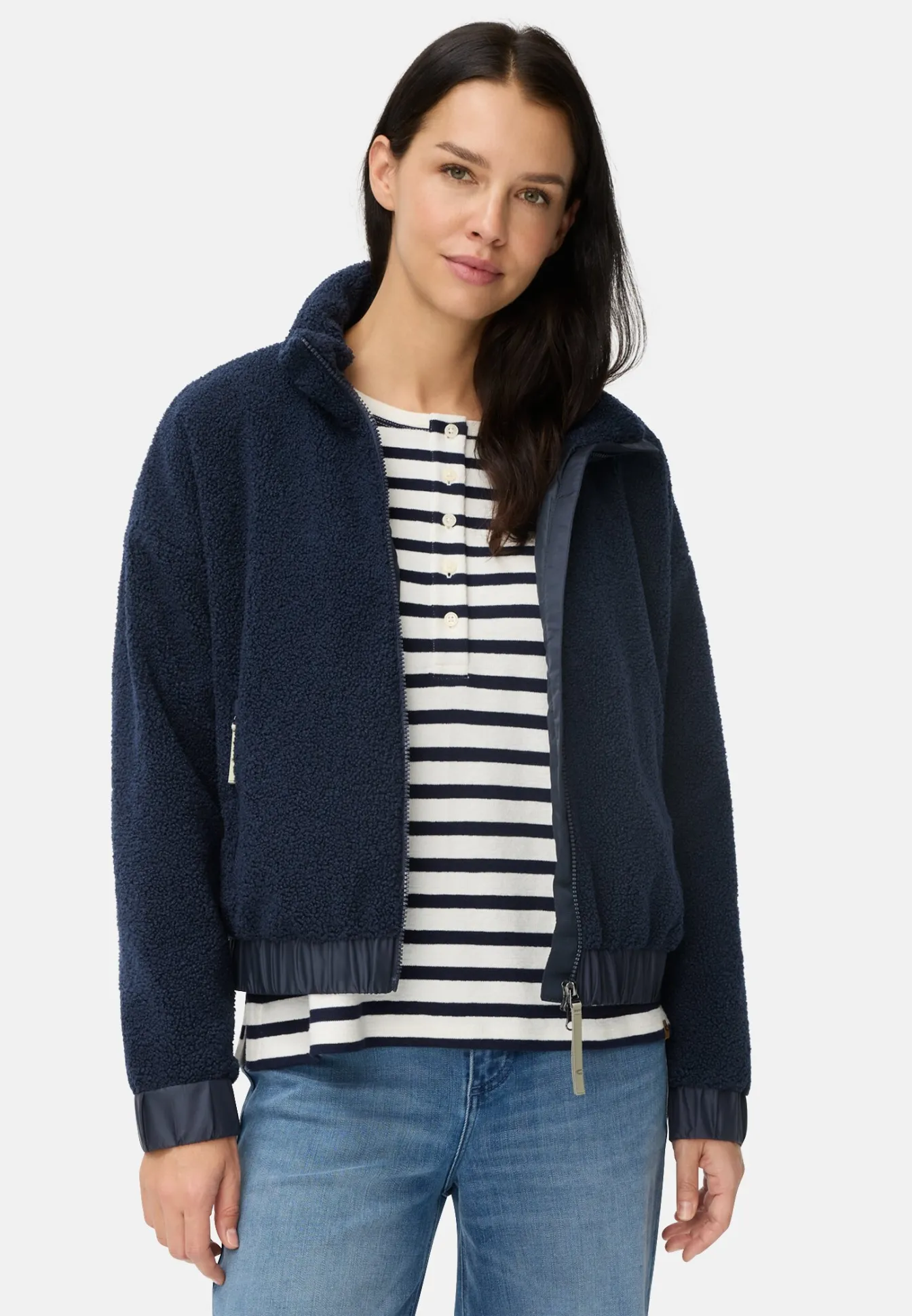Damen Camel Active Jacken & Westen^Teddy Blouson mit Stehkragen und 2-Wege-Reißverschluss