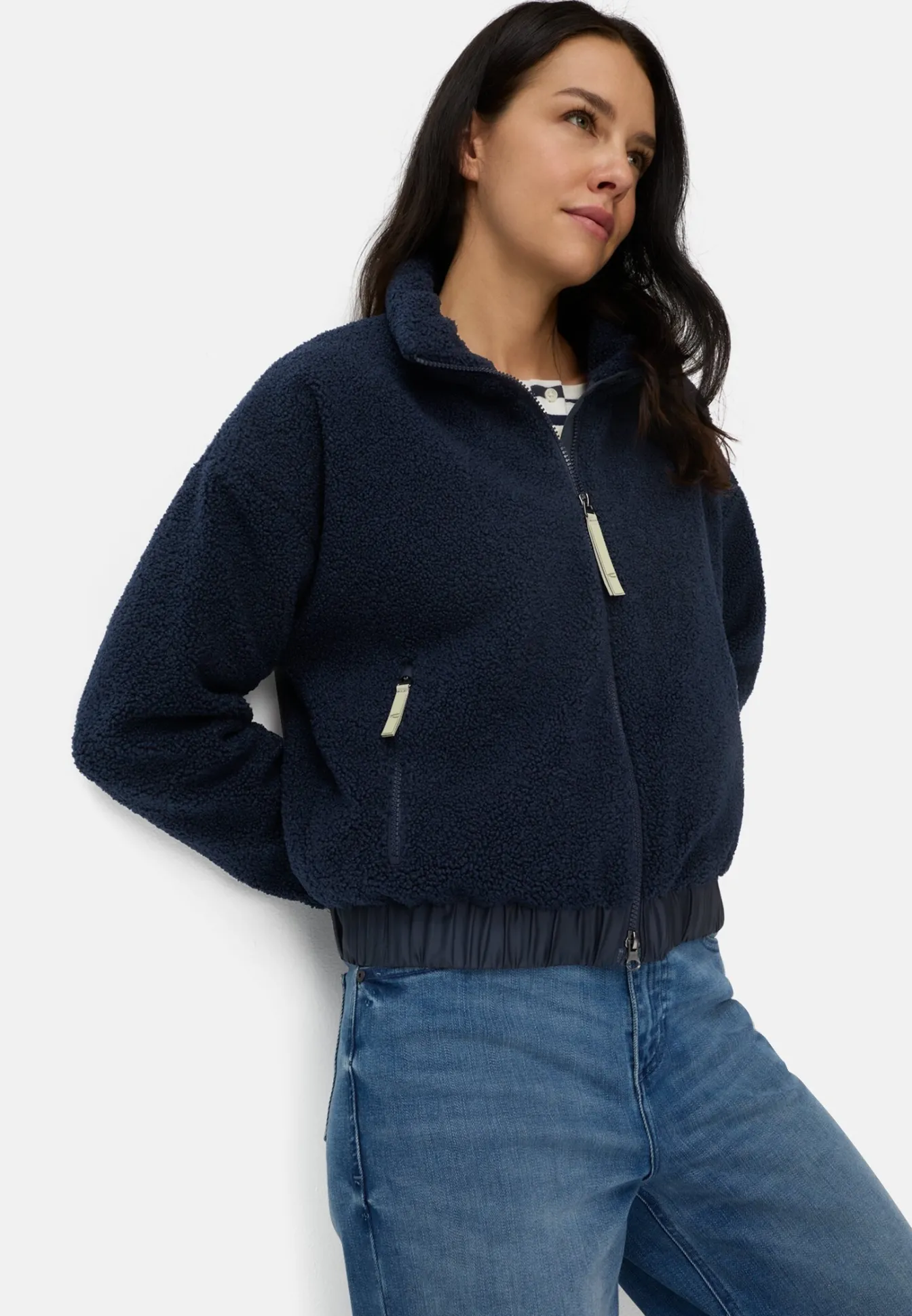 Damen Camel Active Jacken & Westen^Teddy Blouson mit Stehkragen und 2-Wege-Reißverschluss