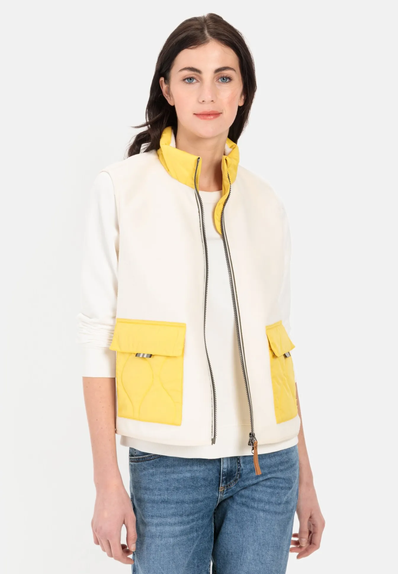 Damen Camel Active Jacken & Westen^Teddy Fleeceweste mit Stehkragen