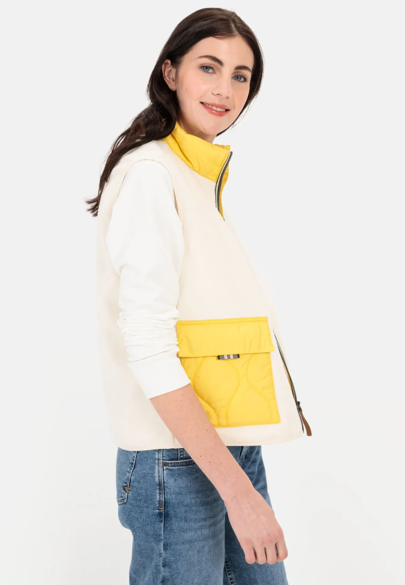 Damen Camel Active Jacken & Westen^Teddy Fleeceweste mit Stehkragen