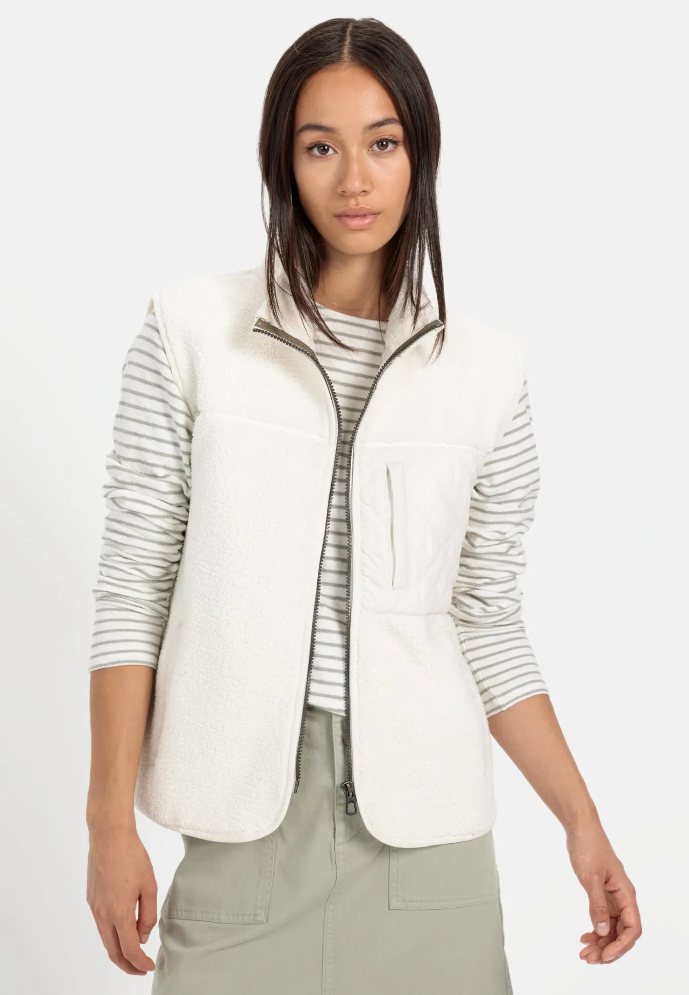 Damen Camel Active Jacken & Westen^Teddy Fleeceweste mit Stehkragen
